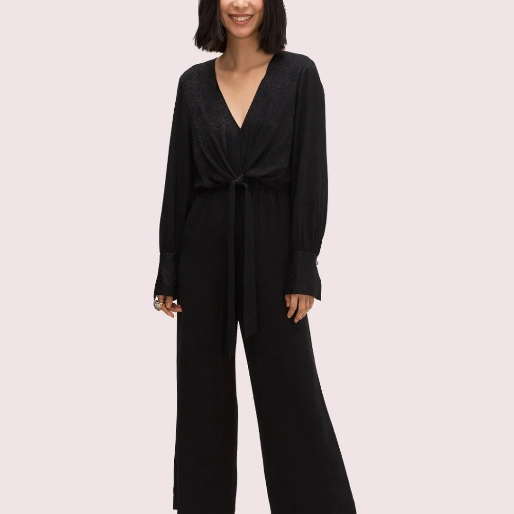 Kate Spade tie front jumpsuit - Picture 2 of 7